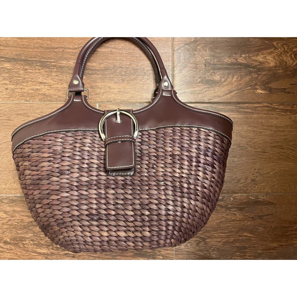 Dark Brown Woven Handbag-NEW [D]